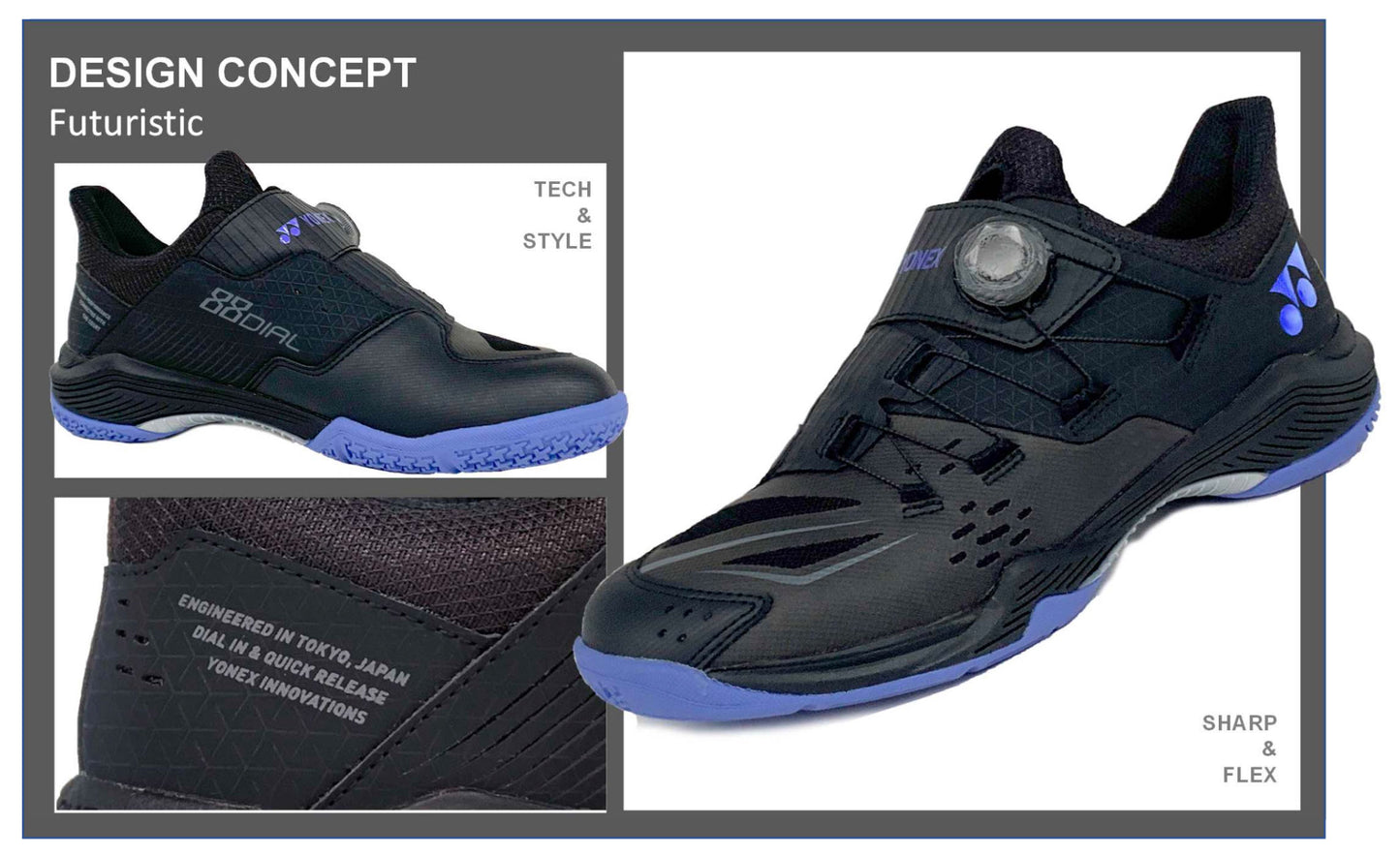 Yonex Power Cushion 88 Dial 3 Men's Badminton Shoes Black/Purple