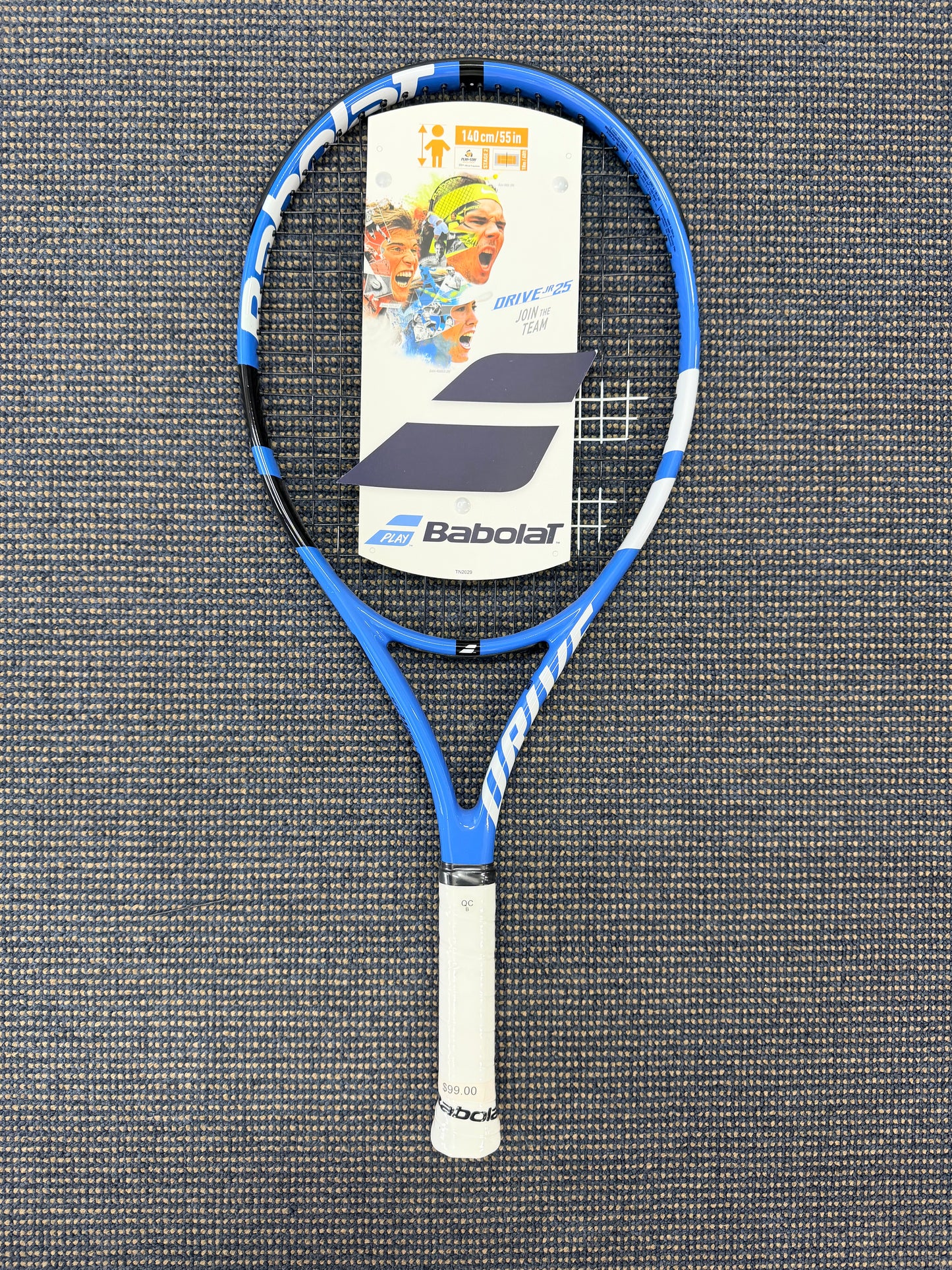 BABOLAT DRIVE JUNIOR 25 BLUE STRUNG
