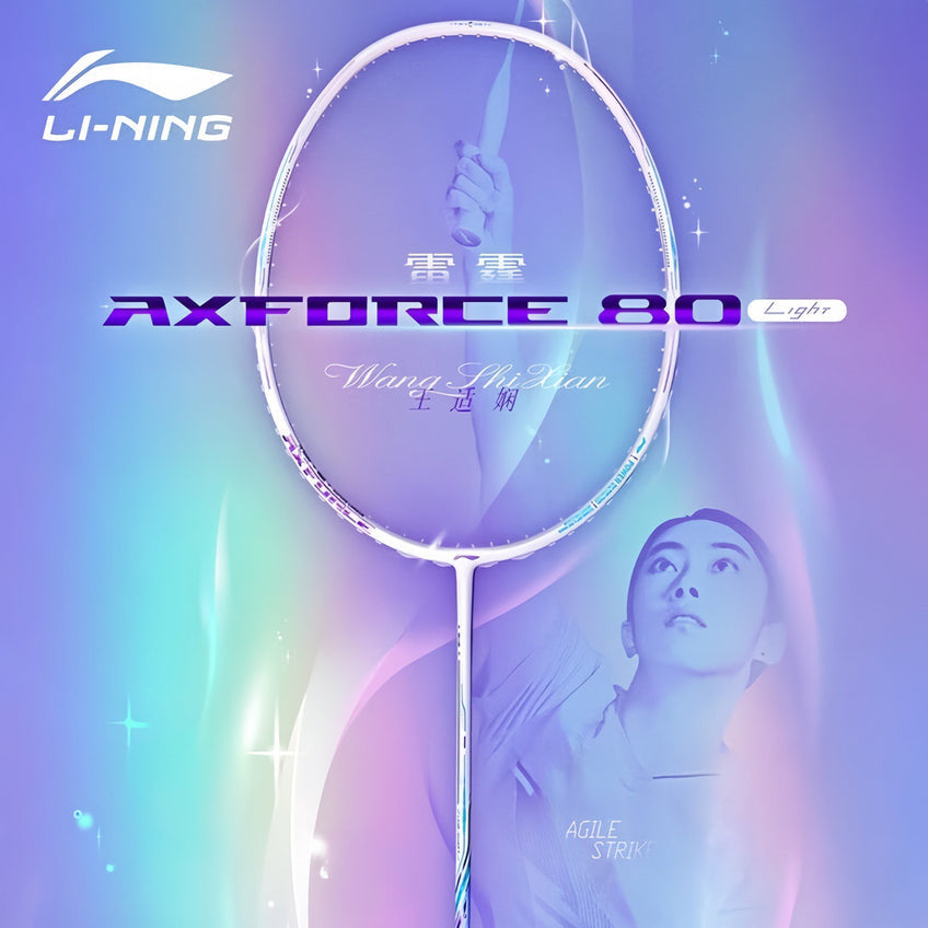 Li Ning Axforce 80 Light Badminton Racquet Preal White/Blue
