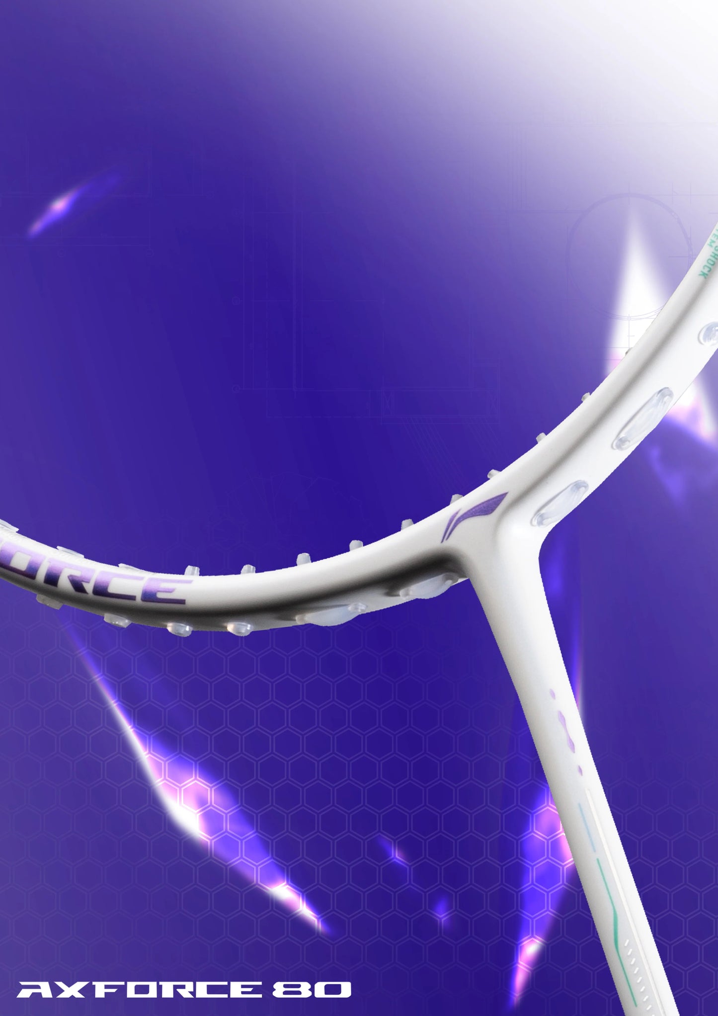 Li Ning Axforce 80 Light Badminton Racquet Preal White/Blue